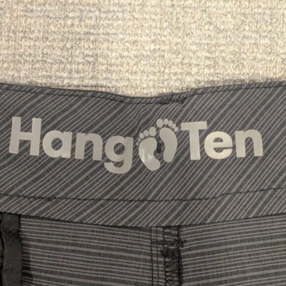 New Hang Ten Men Hybrid Golf Shorts Grey with Black Stripe, size 38 - Picture 4 of 6